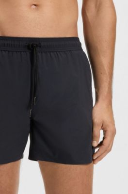 BOSS BY BECKHAM swim shorts in soft-touch fabric, Dark Blue