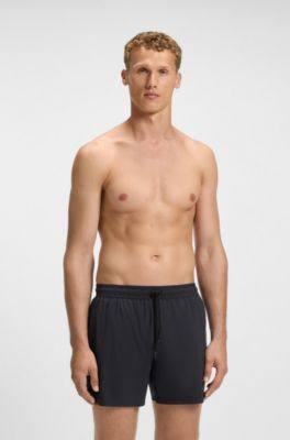 BOSS BY BECKHAM swim shorts in soft-touch fabric, Dark Blue