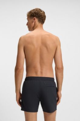 BOSS BY BECKHAM swim shorts in soft-touch fabric, Dark Blue