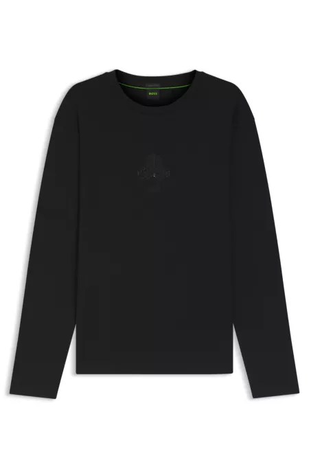 Interlock-cotton T-shirt with tonal artwork
