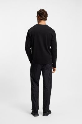 Interlock-cotton T-shirt with tonal artwork, Black