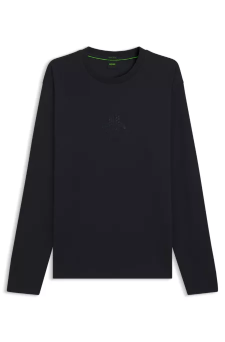Interlock-cotton T-shirt with tonal artwork