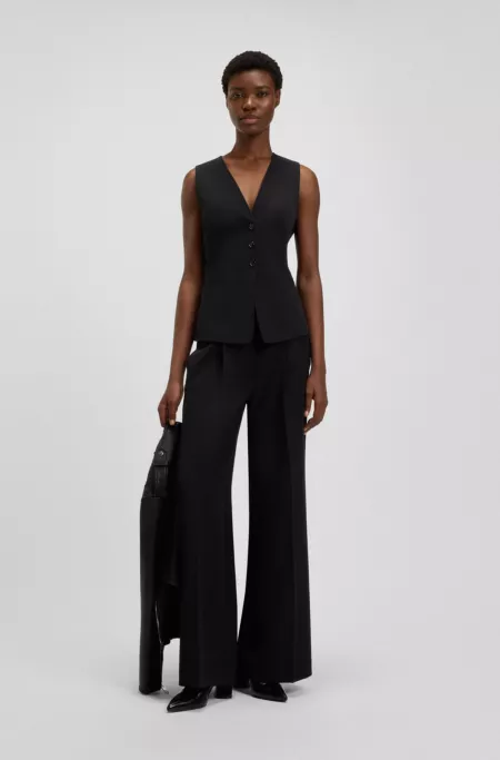 Adjustable waistcoat in stretch crepe