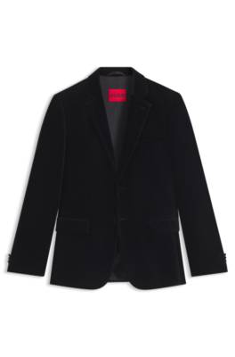 Extra-slim-fit blazer in cotton velvet 1