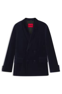 Modern-fit suit jacket in cotton velvet 1