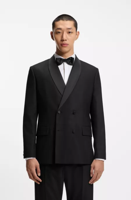 Modern-fit tuxedo jacket with shawl lapels