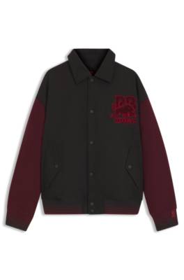 HUGO x RB varsity-style jacket with bull graphics – Omdömen ...