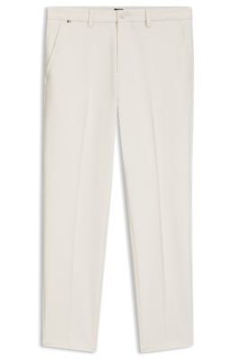 Slim-fit trousers in brushed herringbone, White