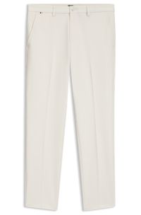 Slim-fit trousers in brushed herringbone, White
