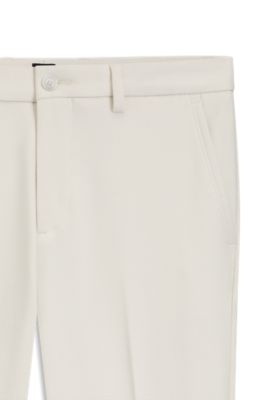 Slim-fit trousers in brushed herringbone, White