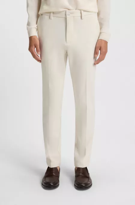 Slim-fit trousers in brushed herringbone