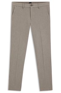 Slim-fit trousers in brushed herringbone, Light Brown