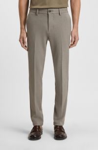 Slim-fit trousers in brushed herringbone, Light Brown