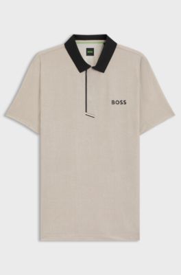 Active Paddy polo shirt in quick-dry stretch jersey, Natural