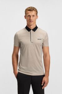 Active Paddy polo shirt in quick-dry stretch jersey, Natural