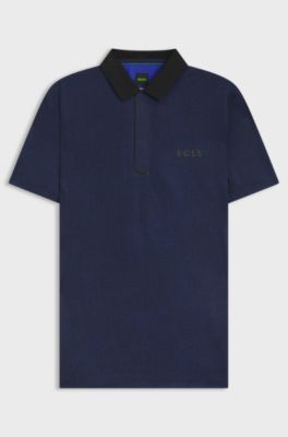 Active Paddy polo shirt in quick-dry stretch jersey, Dark Blue