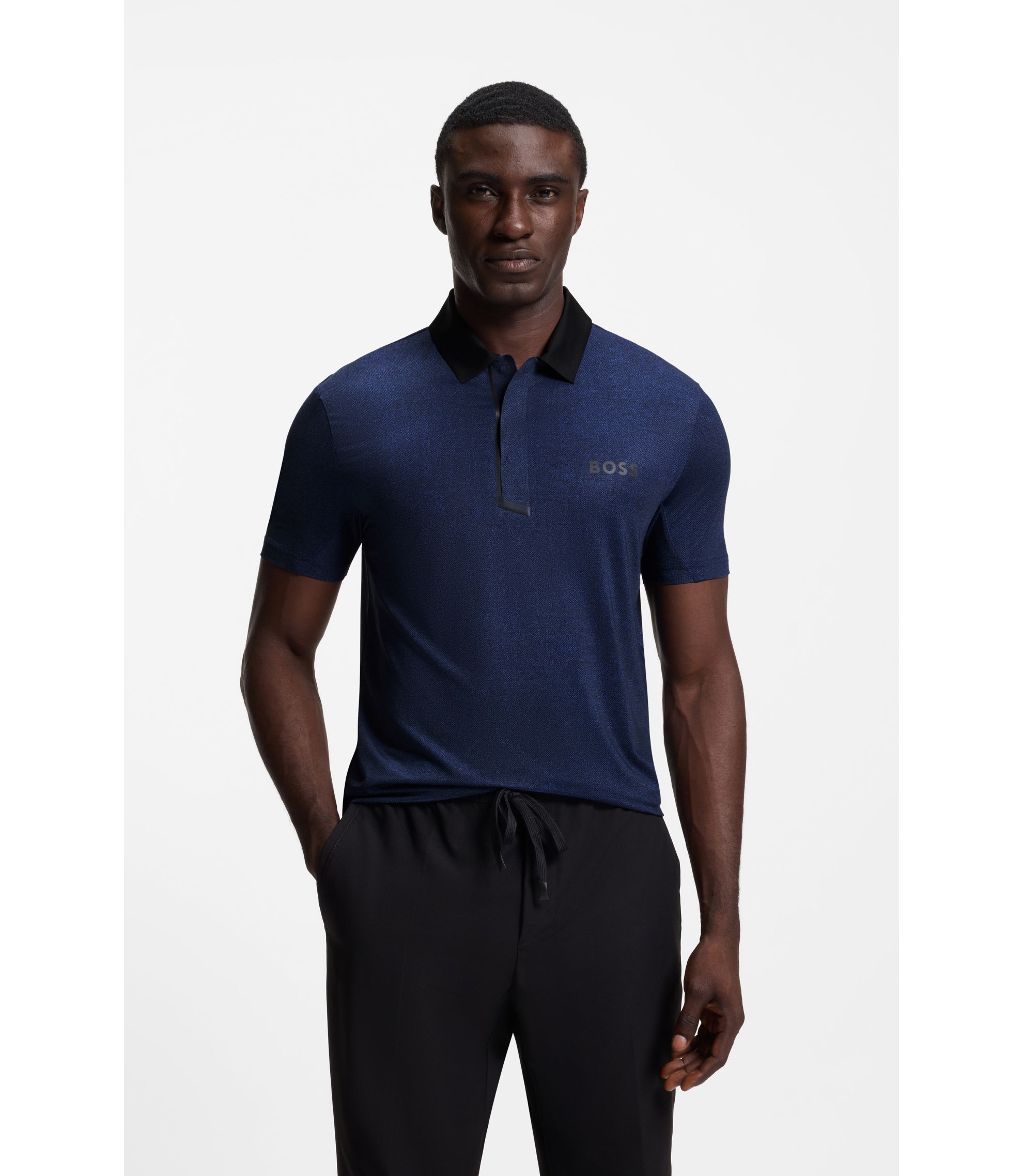 Hugo BOSS Paddy Pro ネイビー ポロシャツ Boss Hugo Boss Men's Navy Paddy Pro Regular Fit Stretch Short