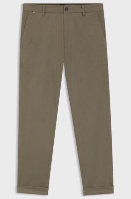 Modern-fit trousers in brushed twill, Brown