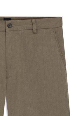Modern-fit trousers in brushed twill, Brown