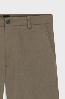 Pantalon Modern en twill bross&eacute;, Marron