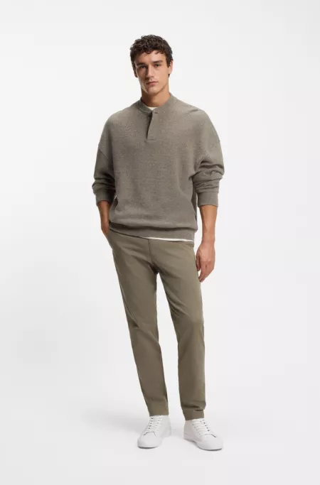 Modern-fit trousers in brushed twill