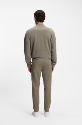 Modern-fit trousers in brushed twill, Brown