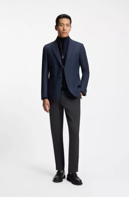 Modern-fit trousers in brushed twill
