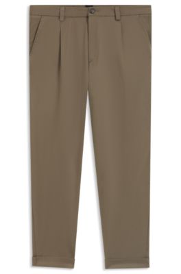 Tapered-fit trousers in stretch cavalry twill, Light Brown