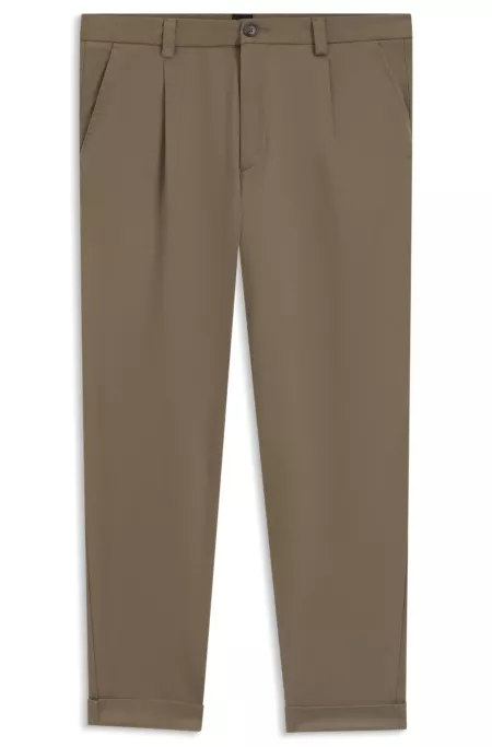 Tapered-fit trousers in stretch cavalry twill
