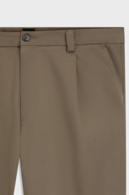 Tapered-fit trousers in stretch cavalry twill, Light Brown