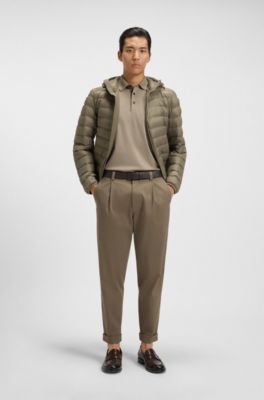 Tapered-fit trousers in stretch cavalry twill, Light Brown
