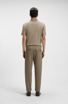 Tapered-fit trousers in stretch cavalry twill, Light Brown