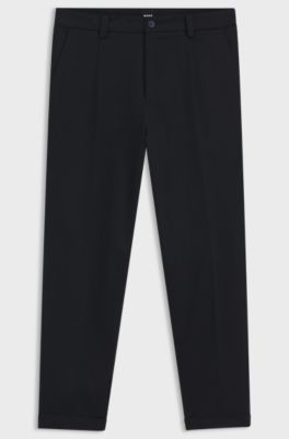 Tapered-fit trousers in stretch cavalry twill, Dark Blue