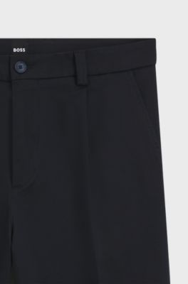 Tapered-fit trousers in stretch cavalry twill, Dark Blue