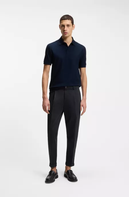 Tapered-fit trousers in stretch cavalry twill