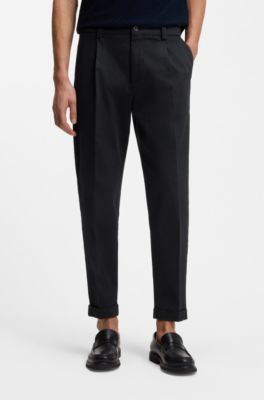 Tapered-fit trousers in stretch cavalry twill, Dark Blue