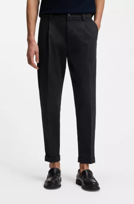 Tapered-fit trousers in stretch cavalry twill