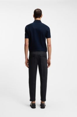 Tapered-fit trousers in stretch cavalry twill, Dark Blue