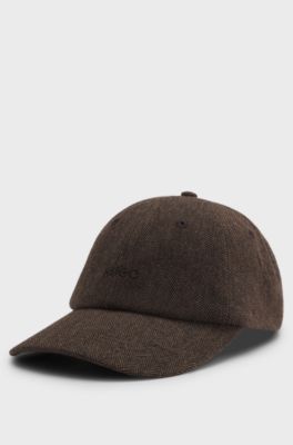 Twill cap with herringbone pattern, Brown