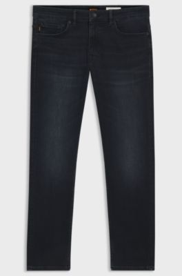 Delaware slim-fit jeans in blue-black soft-motion denim, Dark Blue