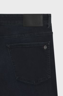Delaware slim-fit jeans in blue-black soft-motion denim, Dark Blue
