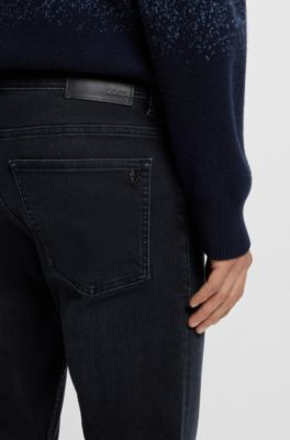 Delaware slim-fit jeans in blue-black soft-motion denim, Dark Blue