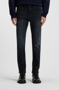 Jean Slim Delaware en denim bleu-noir doux et confortable, Bleu foncé