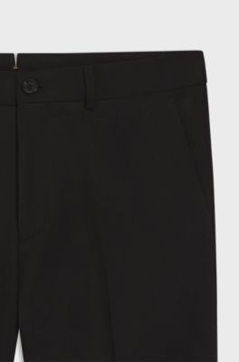 Slim-fit trousers in cotton, cashmere and stretch, Black