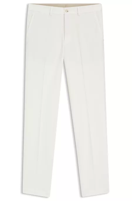 Slim-fit cotton-blend trousers