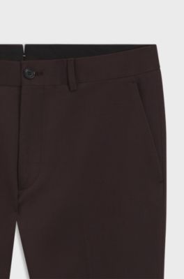 Slim-fit cotton-blend trousers, Dark Brown