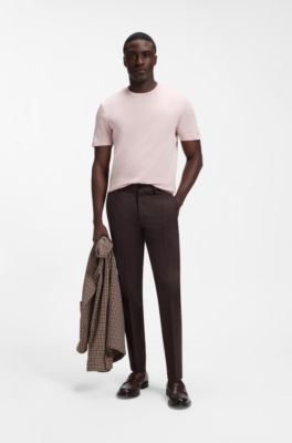 Slim-fit cotton-blend trousers, Dark Brown