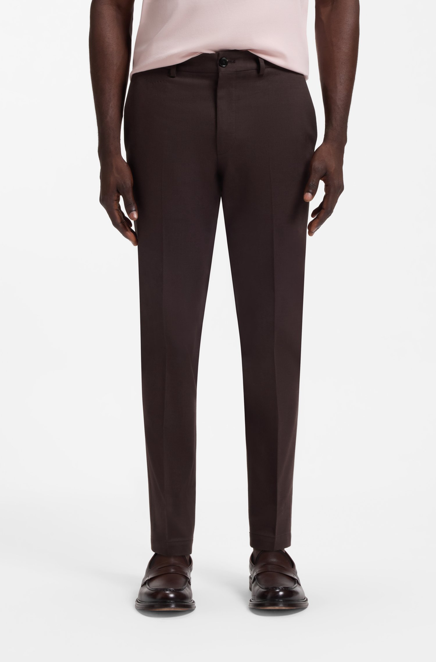 Boss Slim-fit cotton-blend trousers byxor herr