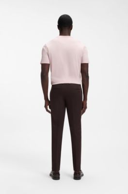 Slim-fit cotton-blend trousers, Dark Brown
