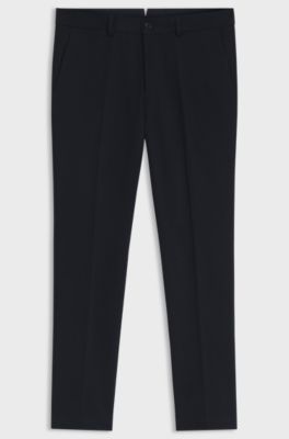 Slim-fit cotton-blend trousers, Dark Blue